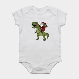 Dinosaur Christmas Gift Xmas T Rex Santa Funny Baby Bodysuit